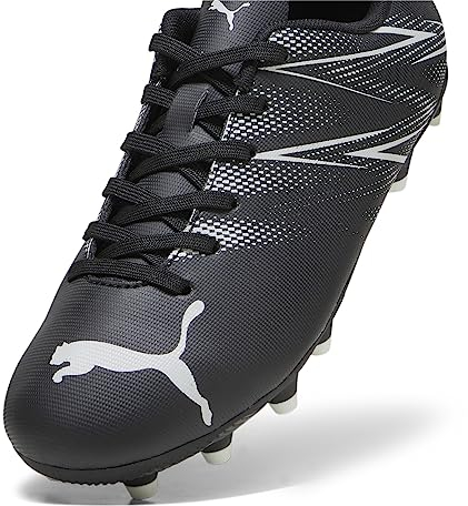 Puma Unisex Youth Attacanto Fg/Ag Jr Soccer Shoes, Puma Black-Silver Mist, 1 UK