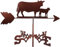 Wetterfahne aus Metall, große Kuh und Kalb, Außendach, Edelstahl-Wetterfahne, Display, Garten, Hof, Dekoration, Windrichtung, Bauernhof-Szene, Zuhause, Outdoor, Handwerk, Ornamente