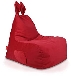 Ecopuf Bunny L | Kindersitzsack - Original Kaninchen-Design - Komplett abziehbarer Sitzsack aus weichem Mikrofaser - Sitzsack mit Aufbewahrungstasche