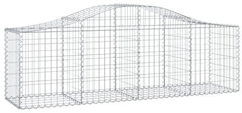 vidaXL Gabione mit Hochbogen 6 STK., Steinkorb Drahtkorb Dekorativ, Gabionenkörbe Verstärkte Gabionenhaken, Gabionenwand Gabionen Zaun Garten, Verzinktes Eisen