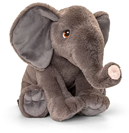 Keel Toys Keeleco SE1031 Plüschtier, 100% recycelt, umweltfreundliches Spielzeug für Kinder, Elefant, 45 cm