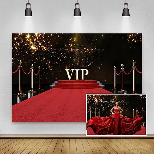 Renaiss 3x2m Roter Teppich VIP Hintergrund Filmabend Prominenten Event Hintergrund Geburtstagsfeier Dekoration Banner Frau Mann Kinder Filmstars Porträtfotografie Studio Requisiten Vinyl