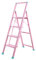 FLYIFE Tritthocker Home 3 4 Stufenleiter, Laden Supermarkt Leitern Lagerleitern Rutschfeste Klappstufen Aus Aluminiumlegierung/Pink/83X43X133Cm