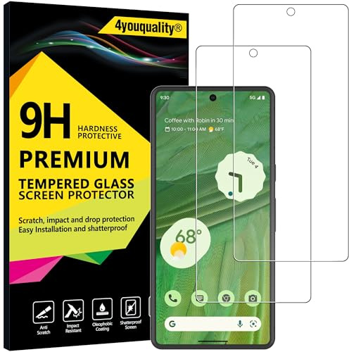 4youquality Protecteur d'écran pour Google Pixel 7 (6,3 Pouces), Film en Verre trempé, Paquet de 2, support résistant aux Chocs et Anti-Rayures