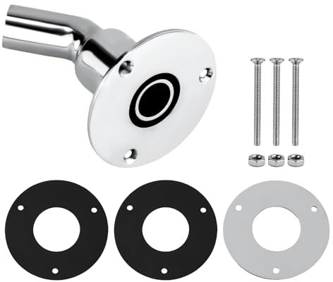 XIHIRCD 316 Thru Hull Exhaust Skin Fitting 24mm for Diesel Parking Heater Exhaust Pipe, with Bolts Nuts Gaskets Hardware for Boat Marine Car Trucks (Angled Style)