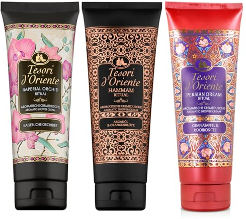 TESORI DORIENTE Vielfalt Cremedusche: 1 x Hammam, 1 x Persian Dream, 1 x Imperial Orchid - Wellness-Rituale für Körper & Sinne, aromatisches Duschgel