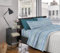 Il Gruppone Passione Casa Completo Letto In Cotone Di Flanella Lenzuola Matrimoniali,Parure, Flanella Calda e Morbida,Anti Pilling Felpato Flanellato (Matrimoniale, Rigato521azzurro)