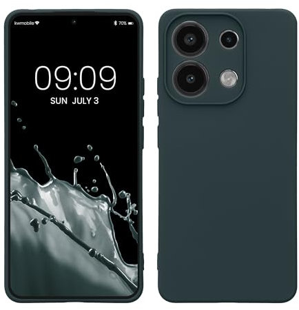 kwmobile Housse Compatible avec Xiaomi Redmi Note 13 4G Coque - Housse de téléphone en Silicone avec Protection Appareil Photo - Ardoise foncée