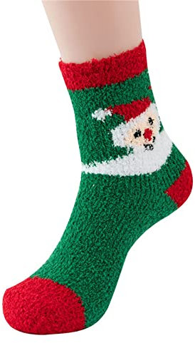 Xiangdanful Socken Adventskalender Kuschelsocken Thermosocken Baumwoll Haussocken Winter Weihnachtsmotiv Sneakersocken Casual Sport Stoppersocken Bettsocken Bodensocken Weihnachten Deko Bunte Socken