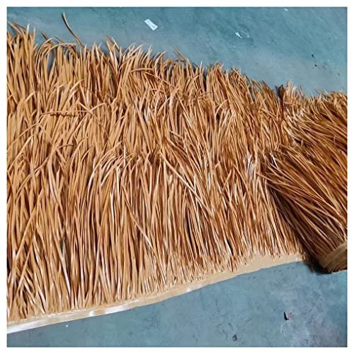 Tropische Palmen-Stroh-Läuferrolle für Tiki-Barhütten, schwer entflammbar, synthetisches PE-Stroh, Dachziegel, Regenschirm-Abdeckung, Retro-Farbe, 0,5 x 10 m