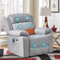 LSBIKE Recliner Armchair Electric Massage Recliner Chairs Reclining Chairs for the Elderly Lazy Boy Recliners recliner Sofa with Massage & Heat USB Ports Dual Side Pockets (Grey Fabric)