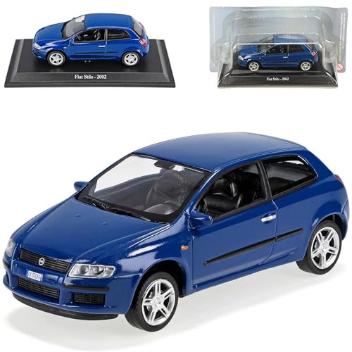 Generisch FIAT Stilo 2002 Blau 3 TÜrer 1/43 De Agostini Modell Auto Modellauto