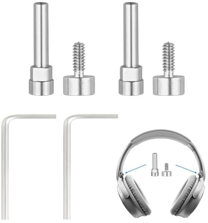 JINJUMEI Metall-Schwenknieten Ersatzteilset, Metall-Schwenkstifte Zubehör, Scharnierschrauben, Metallscharnier, Drehschraube, Zubehör mit Werkzeug, Kompatibel mit Bose QuietComfort Kopfhörern