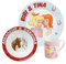 United Labels Bibi & Tina 3-teiliges Geschirrset für Kinder, Rot Blau, Frühstücksset aus Porzellan mit Teller Ø 19 cm, Tasse 220 ml und Schale 330 ml, Kindergeschirr