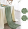 FOLAI 2 Stück Boho Tischläufer aus Käsetuch Table Runner Table Cloth – Rustikale Hochzeitstischdeko für Brautdusche, Geburtstag & Feiern (90x300cm) – Öko-Baumwolle & Wiederverwendbar （hellgrün）