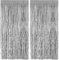 Alaoo 2PCS 2M Tinsel Curtain, Aluminum Foil Fringe Curtain, Hanging Door Streamers, Party Streamers Decorations for Birthday Party Wedding Graduation Christmas Photo Backdrop, Silver