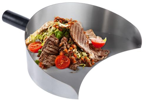 JIEBWCHA Pelle à kebab - 22,5 x 17,5 x 8 cm - En acier inoxydable - Design ergonomique - Pour machine à kebab Gyro Döner - Passe au lave-vaisselle