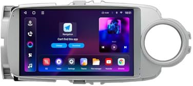 Radio Android 15 para Toyota Yaris RHD 2012-2017 | Android Auto/Carplay Inalámbrico | GPS WiFi BT | Pantalla Táctil 9 | FM USB Control Volante Pantalla Dividida(1+32G)