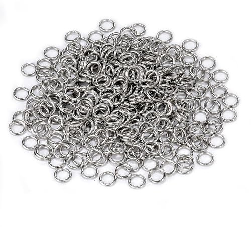 2000Pcs 6mm Stainless Steel Jump Rings 1.0mm Thick for DIY Crafts | Metal O Rings Close but Unsoldered Single Loop Connectors for Necklaces Bracelet Earrings Keychain Jewelry Making Supplies