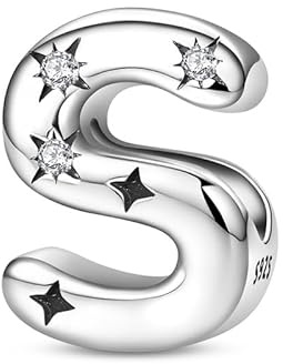 SOUTHPLUS Charms Anhänger Damen Buchstabe A-Z für Armband 925 Silber Charm Beads Passend Buchstaben Anhänger für Europäischen Armband Halskette Geschenke für Frauen Mädchen