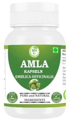 Morsan Healthcare Amla Kapseln 500mg – Bio Indische Stachelbeere (Emblica officinalis) Extrakt | Natürliches Vitamin C & Antioxidant | Vegane Kräuterkapseln | Packung mit 1