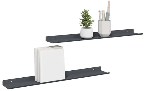 vidaXL Schwebendes Regal Wandhalterung 2 STK. Anthrazit Stahl
