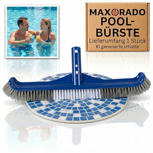 Maxorado Poolbürste für Boden und Wände - Komfort Poolbesen mit gebogenen Enden für effektive Pool Reinigung Poolbesen für Teleskopstange
