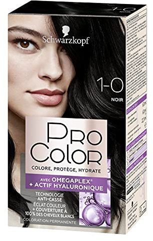 Schwarzkopf - Pro Color - Coloration Permanente Cheveux - Anti-Casse - Technologie Oméga Plex - Tenue Extra Longue Durée - Noir 1.0