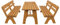 TPFGarden 3-Teilige Garnitur DRIEBURG Kiefer 2X 4-Sitzer, 1x Tisch 70cmx200cm