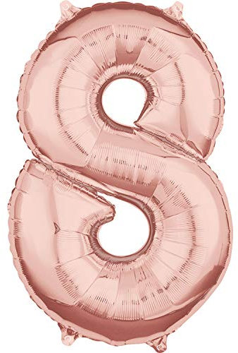 Amscan 3660301 Mid Size Number 8 Rose Gold