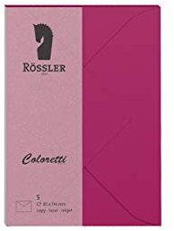 Rössler 220707546 - Coloretti Briefumschläge, 80 g/m², DIN C7, amarena, 5 Stück