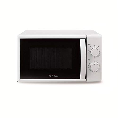 Flama Microondas Blanco 1884FL, 700W, Capacidad de 20L, Función Grill con Potencia de 1000W, Función de Descongelación, Control Manual