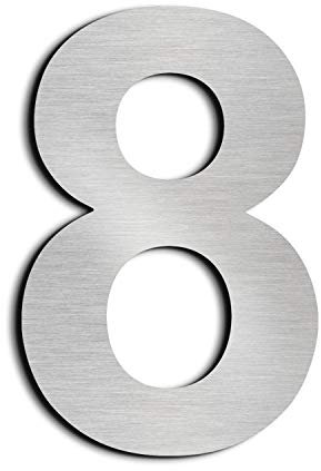 nanlyiau 6in/15.3cm Numeri civici Numero di acciaio Numero civico esterno in Solido Acciaio Inossidabile 304,Aspetto Fluttuante(6in 8)