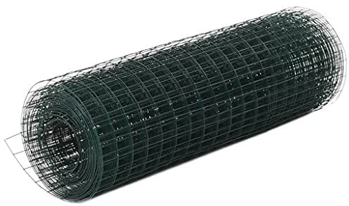 vidaXL Grillage Métal Acier Revêtement PVC 25x0,5 m Carré Vert Clôture Jardin