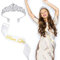WILLBOND Schärpe und Diadem für Abschlussball und Königin, Strass, Kristall-Tiara, Krone mit Kamm, für Hochzeit, Abschlussfeier und Abschlussball, Partyzubehör, Silber, 2 Stück