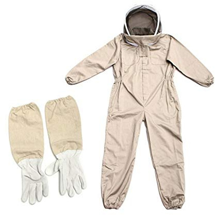 Tuta Protettiva per Apicoltura Completa di Chalkalon per Apicoltori Uomo e Donna, Tuta da Apicoltore Professionale con Guanti in Pelle, L/XL/XXL