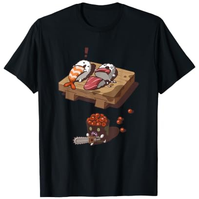 Lustiges Horror Sushi Attack Gruseliges Japanisches Essen Halloween T-Shirt