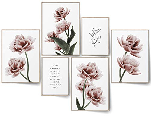 BLCKART Infinity Poster-Set Noble Tulips - beidseitig bedruckte Wandbilder - Premium Poster - Bilder zur Wanddekoration - Größe L 4x A3 und 2x A4