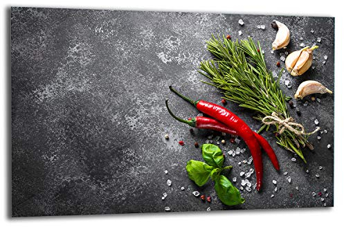 TMK ArtDeko – Herdabdeckung - Spritzschutz Glasplatte 1 Teilig 80x52 cm – Herdschutz aus Sicherheitsglas – Robust, Hygienisch & Rutschfest– Schutz für Induktion, Ceran, Gas & Elektro