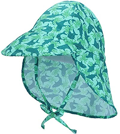 LACOFIA Sombrero de Playa de protección Solar para bebé Gorro de Verano de Solapa Ajustable Super Suave para niños Tiburón 6-18 Meses