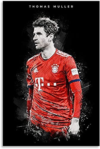 Iooie Leinwand Druck Poster Thomas Müller und Bild für Esszimmerdekoration Wandkunst Kunstwerk Malerei Kunstdrucke Bild 23.6x35.4(60x90cm) Kein Rahmen