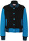 A2Z 4 Kids Baseball Kontrast Jacke Varsity Stilvoll Mantel B.B Stehkragen Lange Ärmel - B.B Plain Jacket Black & Blue 9-10