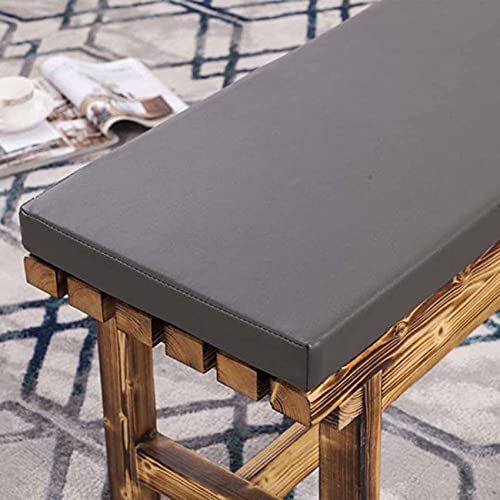Waigg Kii Sitzpolster aus Leder, für den Außenbereich, 2-/3-Sitzer, wasserdicht, für Gartenbank, Langstuhl-Sitzkissen, Terrasse, Esszimmer, 160 x 40 x 3 cm, Dunkelgrau