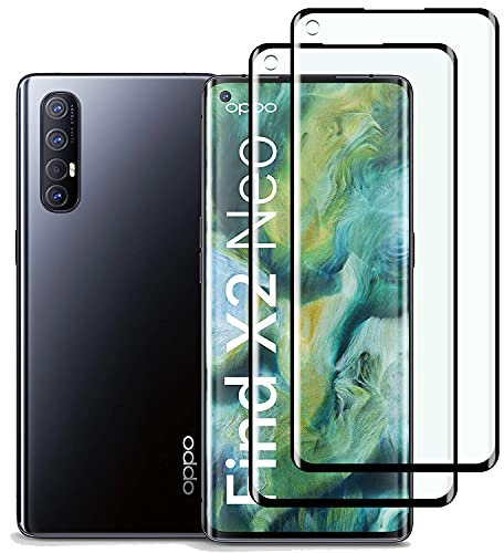 KELOLIN [Pack of 2] Tempered Glass Screen Protector for OPPO Find X2 Neo, 3D Full Coverage [9H Hardness] [HD Anti-Scratch] [No-Bubble] Screen Protector Compatible with OPPO Find X2 Neo