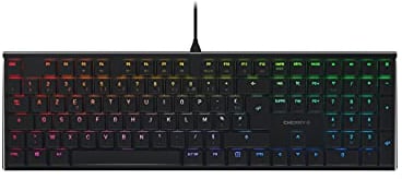 CHERRY MX 10.0N RGB, Flache Mechanische Gaming-Tastatur, Französisches Layout (AZERTY), Kabelgebunden, Original MX LOW PROFILE RGB SPEED Switches, Schwarz