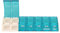 Anabox - Pilulier Semainier Box7 Turquoise - Organisateur de Médicaments 7 Jours avec Séparateur - Boîte à Pilules Double Compartiment - Compact et Lavable - Fabriqué en Allemagne