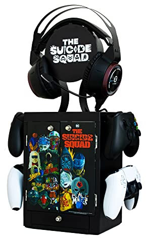 Numskull Official Suicide Squad Gaming Locker, Controller Holder, Headset Stand for PS5, Xbox Series X S, Nintendo Switch - Official DC Comics Merchandise