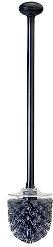 VIGAR Escobillero y Soporte, Escobillero con Mango Ergonómico y Soporte, 7.5x7x5x39.5 cm, Limpiadores de Inodoro y Accesorios de Baño, Acabado Mate Negro