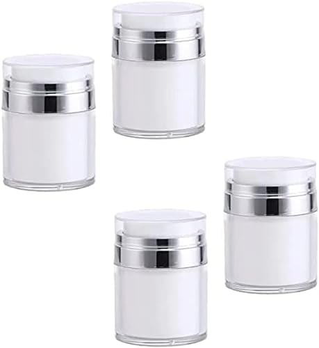 2/4 PCS Cream Jar Vacuum Bottle Empty Refillable Cosmetic Air Pump Jars Bottles Travel Portable Airless Lotion Sample Container Pot Leak-Proof DIY Accessaries (4 PCS,50ML)