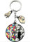 VNEWSCHI Cartoon-Figur, schöne Schlüsselanhänger, Horrorfilm, Schlüsselanhänger, Geschenk für Kinder, Hand-Emaille, runder Anhänger, Schlüsselanhänger, Tasche, Auto-Schlüsselanhänger, mehrfarbig, M